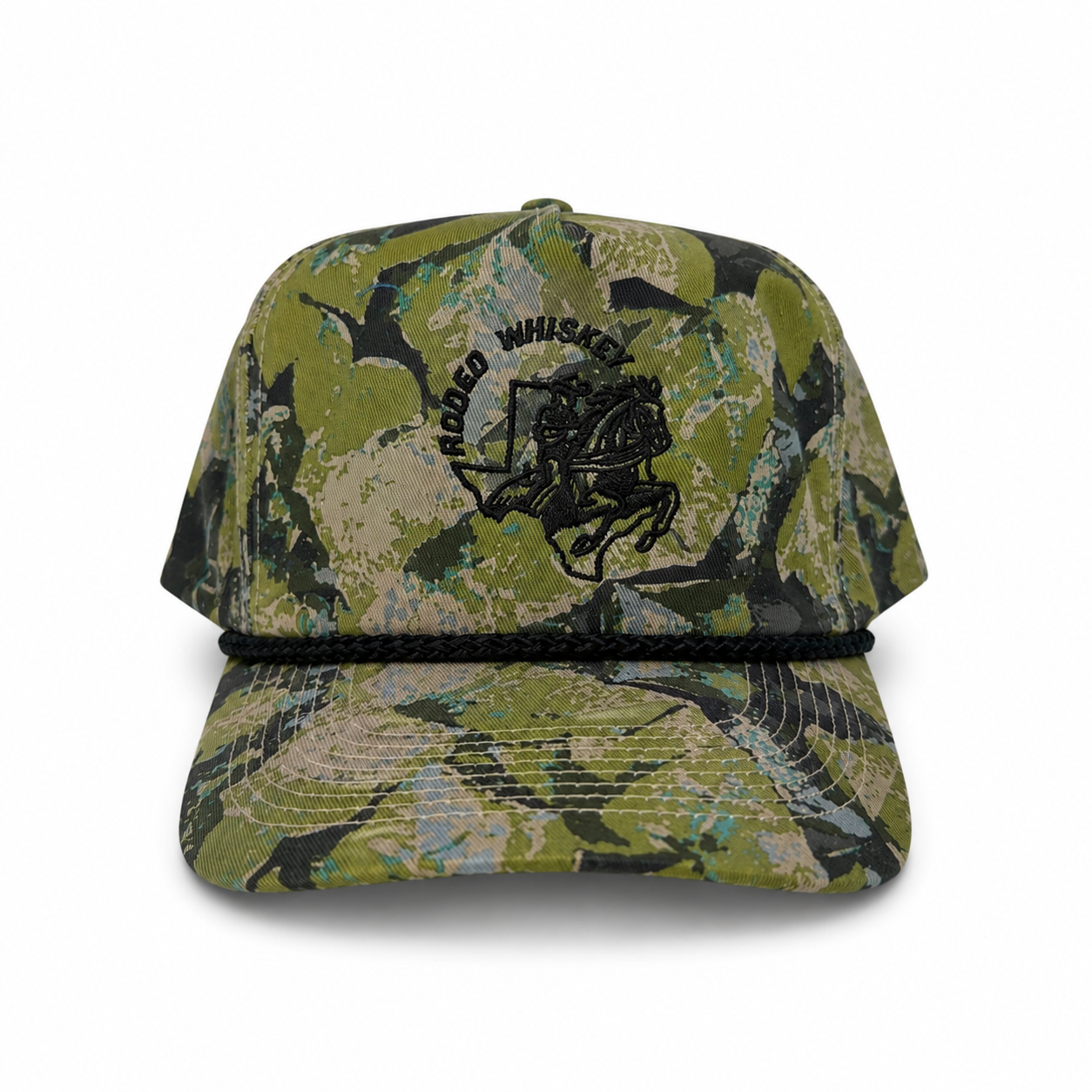 Light Camo & Black RW High Profile Rope Snapback Hat SAMPLE