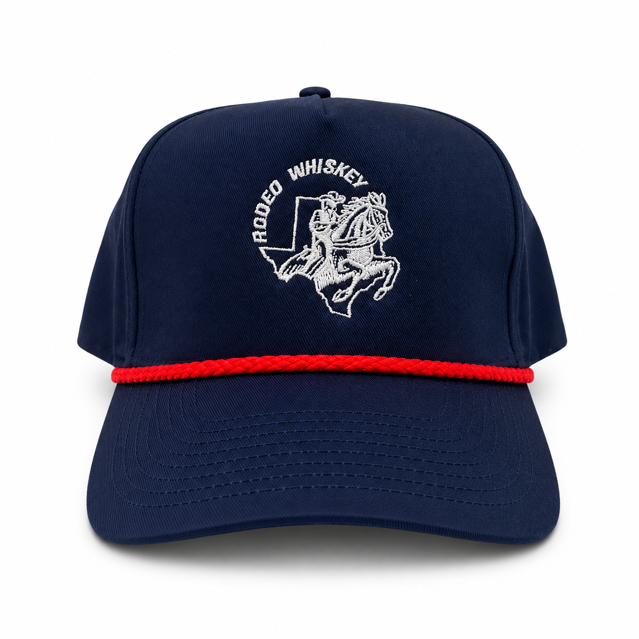 Navy Blue & Red RW High Profile Rope Snapback Hat SAMPLE