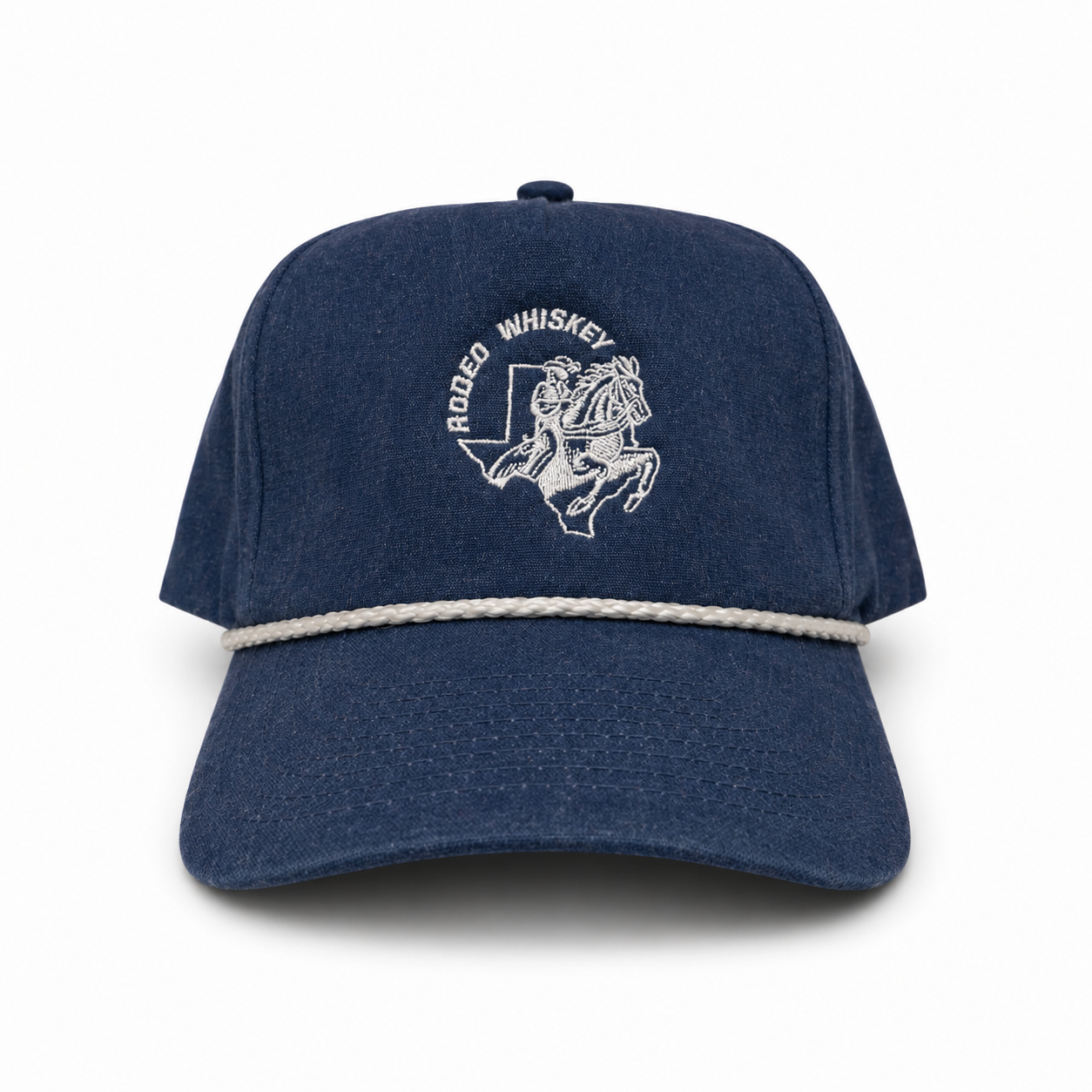 Blue Suede & White RW High Profile Rope Snapback Hat SAMPLE