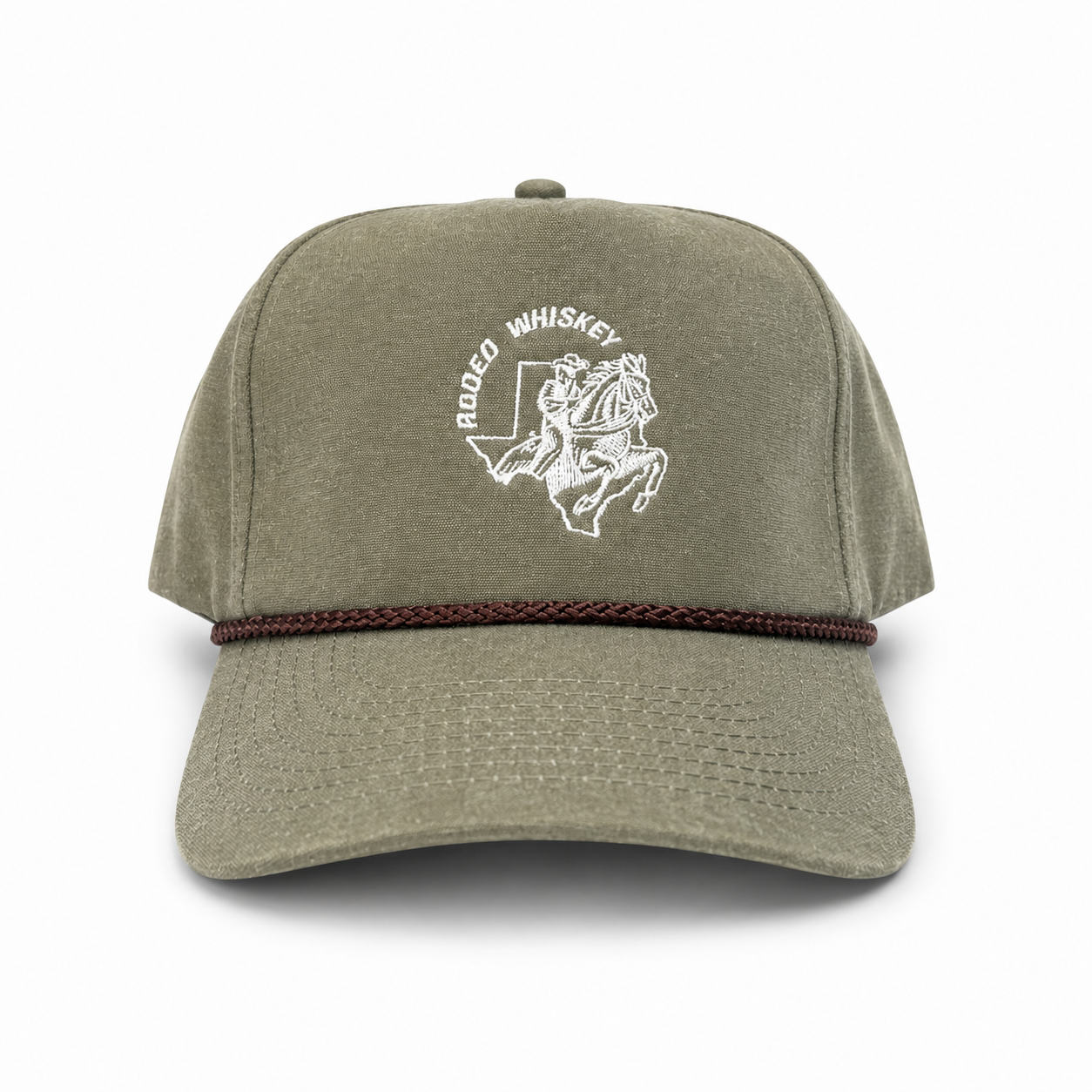 Tan & Maroon RW High Profile Rope Snapback Hat