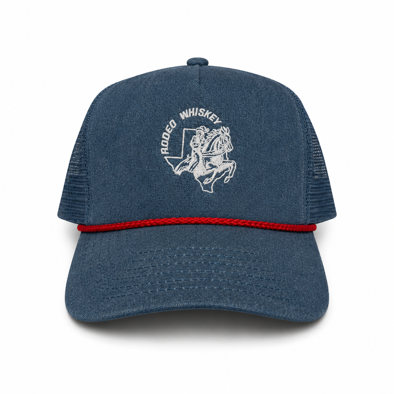 Blue Suede & Red RW High Profile Rope Hat SAMPLE